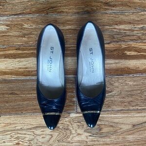 St. John Black Leather Heels